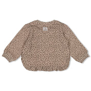 BETTER TOGETHER - Organic Cotton Leopard Brushed French Terry Ruffle Sweat Top