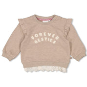 BETTER TOGETHER - Organic Cotton "Forever Besties" Brushed French Terry Sweat Top