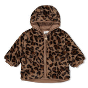BETTER TOGETHER - Sustainable Teddy Padded Leopard Hooded Jacket