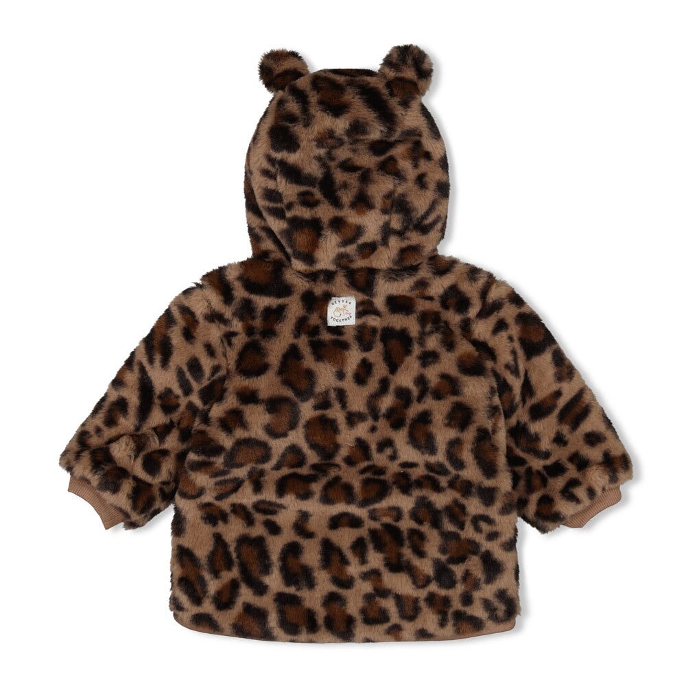 BETTER TOGETHER - Sustainable Teddy Padded Leopard Hooded Jacket