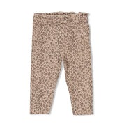 BETTER TOGETHER - Organic Cotton Leopard Peached Jersey Ruffle-Waist Leggings