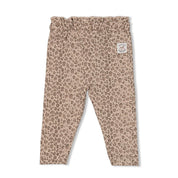 BETTER TOGETHER - Organic Cotton Leopard Peached Jersey Ruffle-Waist Leggings
