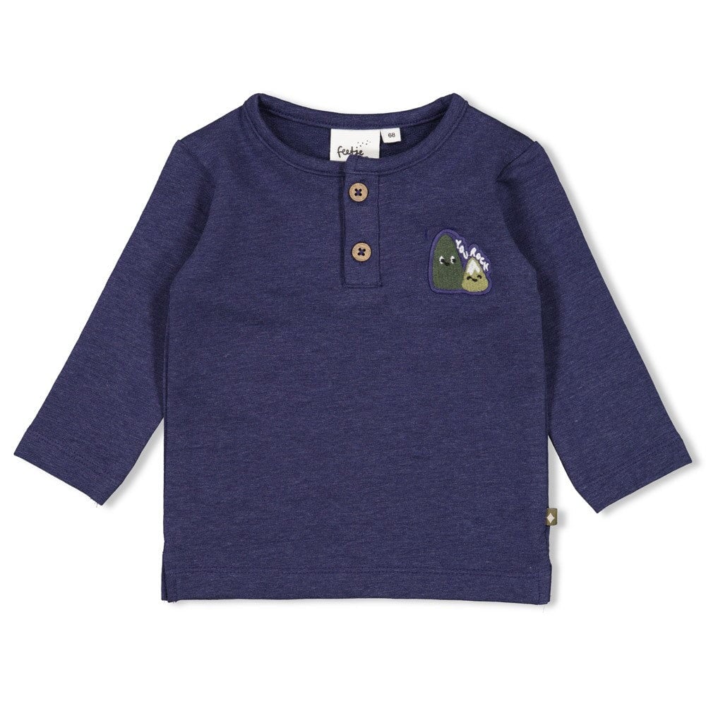 MOUNTAIN - "You Rock" French Terry Henley Collar Top