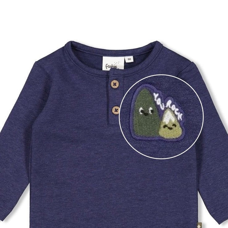 MOUNTAIN - "You Rock" French Terry Henley Collar Top