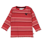 QUEEN OF HEARTS - Organic Cotton Multi-Striped Ribbed Fashion Top