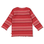 QUEEN OF HEARTS - Organic Cotton Multi-Striped Ribbed Fashion Top