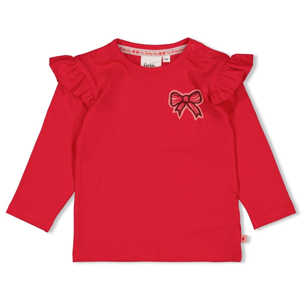 QUEEN OF HEARTS - Organic Cotton Flutter-Sleeve Bow Fashion Top