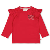 QUEEN OF HEARTS - Organic Cotton Flutter-Sleeve Bow Fashion Top