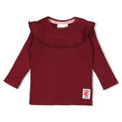 QUEEN OF HEARTS - Organic Cotton Ruffled Ribbed Fashion Top