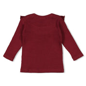 QUEEN OF HEARTS - Organic Cotton Ruffled Ribbed Fashion Top