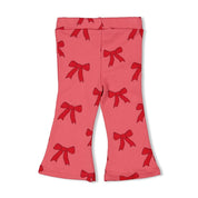 QUEEN OF HEARTS - Organic Cotton French Terry Ribbon Flare Fashion Pants