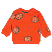 CHASING TRAILS - Organic Cotton French Terry All-Over Print Sweat Top