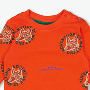 CHASING TRAILS - Organic Cotton French Terry All-Over Print Sweat Top
