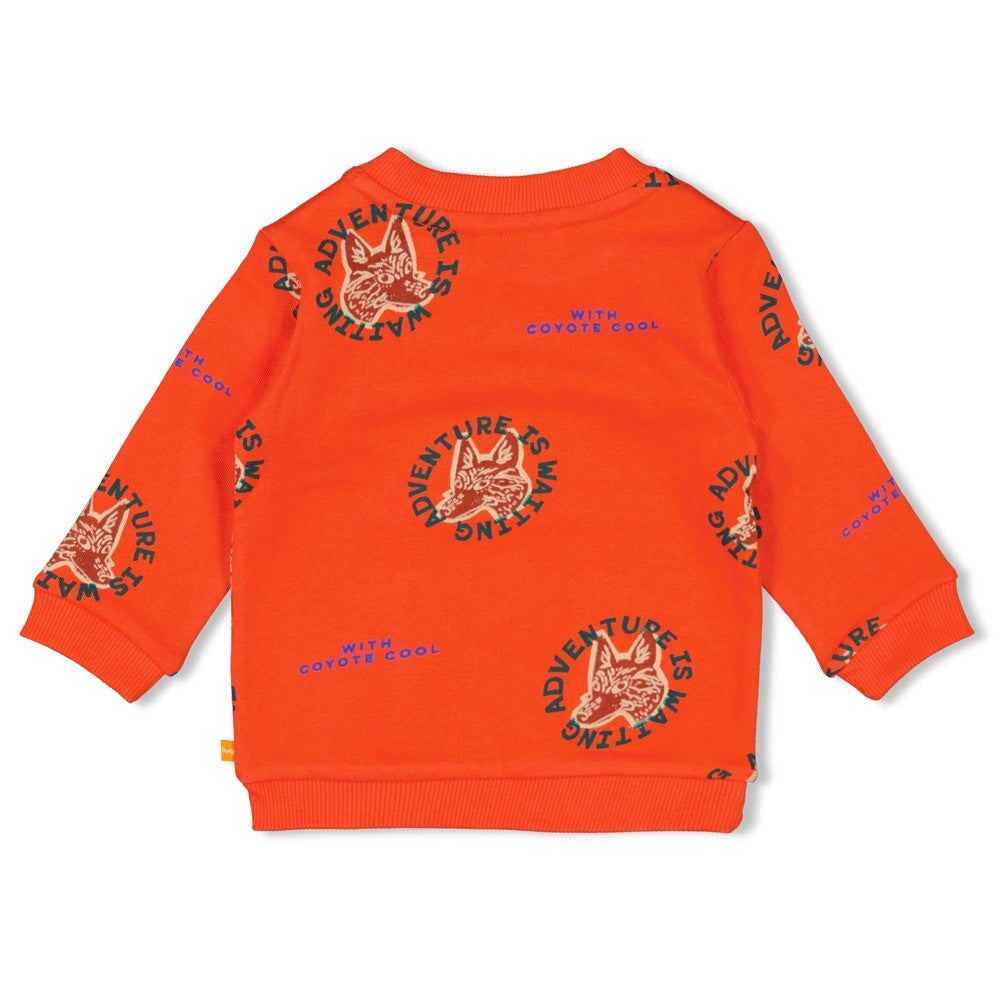 CHASING TRAILS - Organic Cotton French Terry All-Over Print Sweat Top