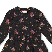 SHINE BRIGHT — Organic Cotton Single Jersey Floral Tiered Fashion Dress