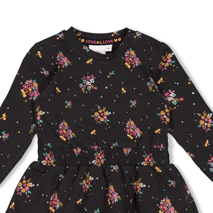 SHINE BRIGHT — Organic Cotton Single Jersey Floral Tiered Fashion Dress