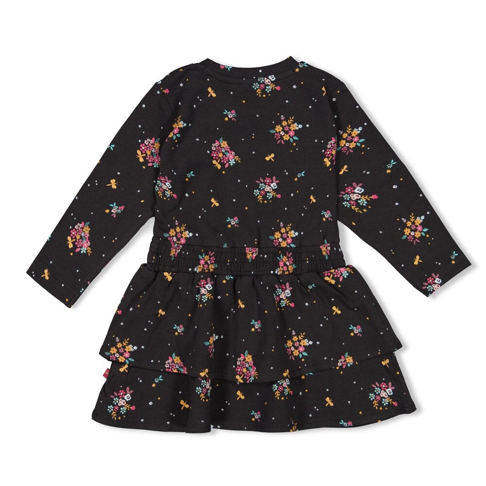 SHINE BRIGHT — Organic Cotton Single Jersey Floral Tiered Fashion Dress