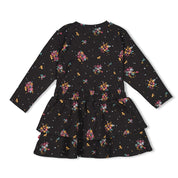 SHINE BRIGHT — Organic Cotton Single Jersey Floral Tiered Fashion Dress