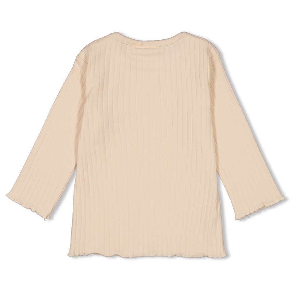 SHINE BRIGHT — Organic Cotton Rib Floral Heart Fashion Top