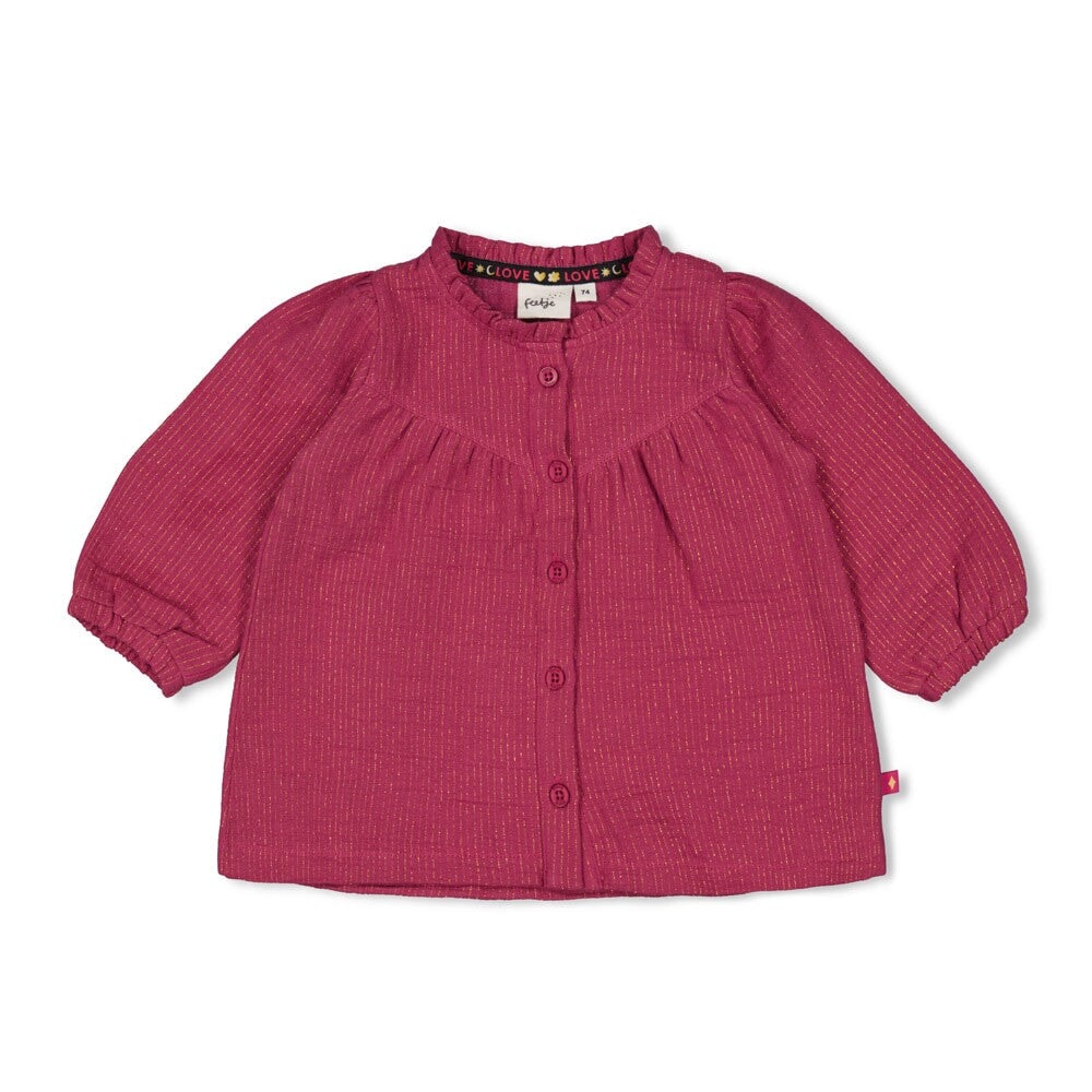 SHINE BRIGHT — Organic Cotton Brushed French Terry Pinstripe Blouse