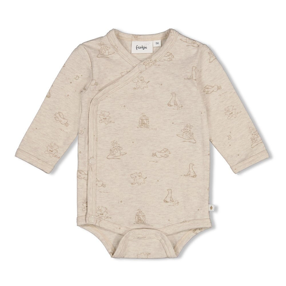 THE CUDDLE COMPANY - Organic Cotton All-Over Print Wrap Bodysuit