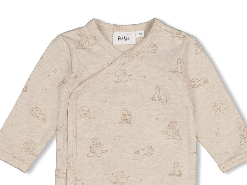 THE CUDDLE COMPANY - Organic Cotton All-Over Print Wrap Bodysuit