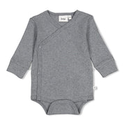 PENGUIN CUDDLES — Organic Cotton Rib Ajour Kimono Bodysuit