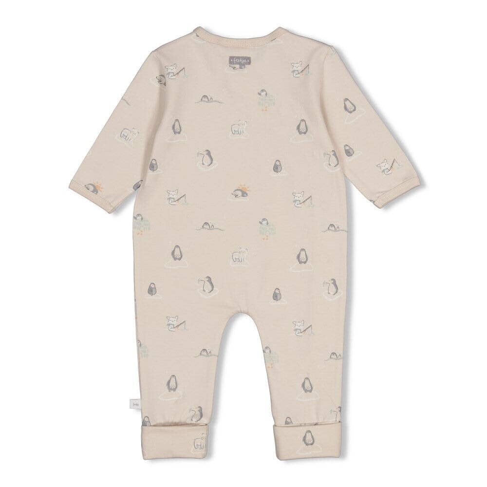 PENGUIN CUDDLES — Organic Cotton Printed Kimono One-Piece OverallP