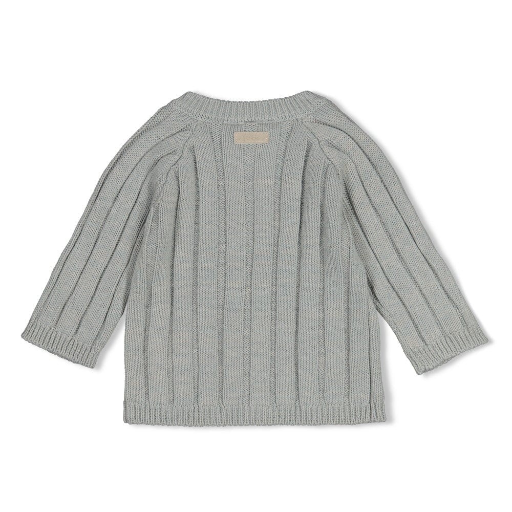 PENGUIN CUDDLES — Organic Cotton Chunky Rib Knit Cardigan Sweater