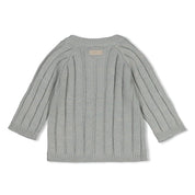 PENGUIN CUDDLES — Organic Cotton Chunky Rib Knit Cardigan Sweater