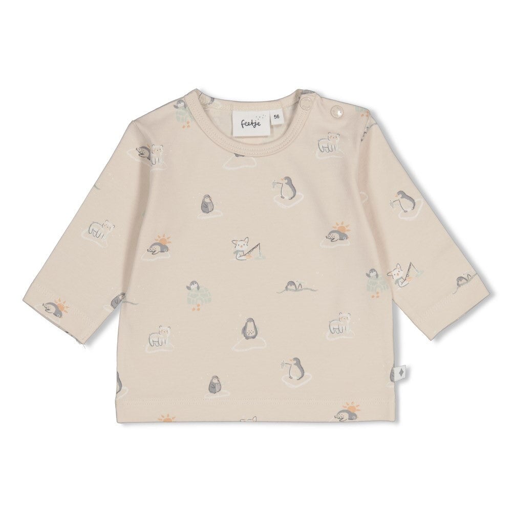 PENGUIN CUDDLES — Organic Cotton Printed Single Jersey Long-Sleeve Top