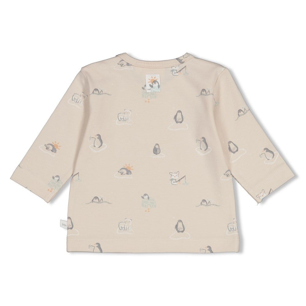 PENGUIN CUDDLES — Organic Cotton Printed Single Jersey Long-Sleeve Top