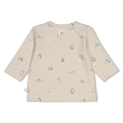 PENGUIN CUDDLES — Organic Cotton Printed Single Jersey Long-Sleeve Top