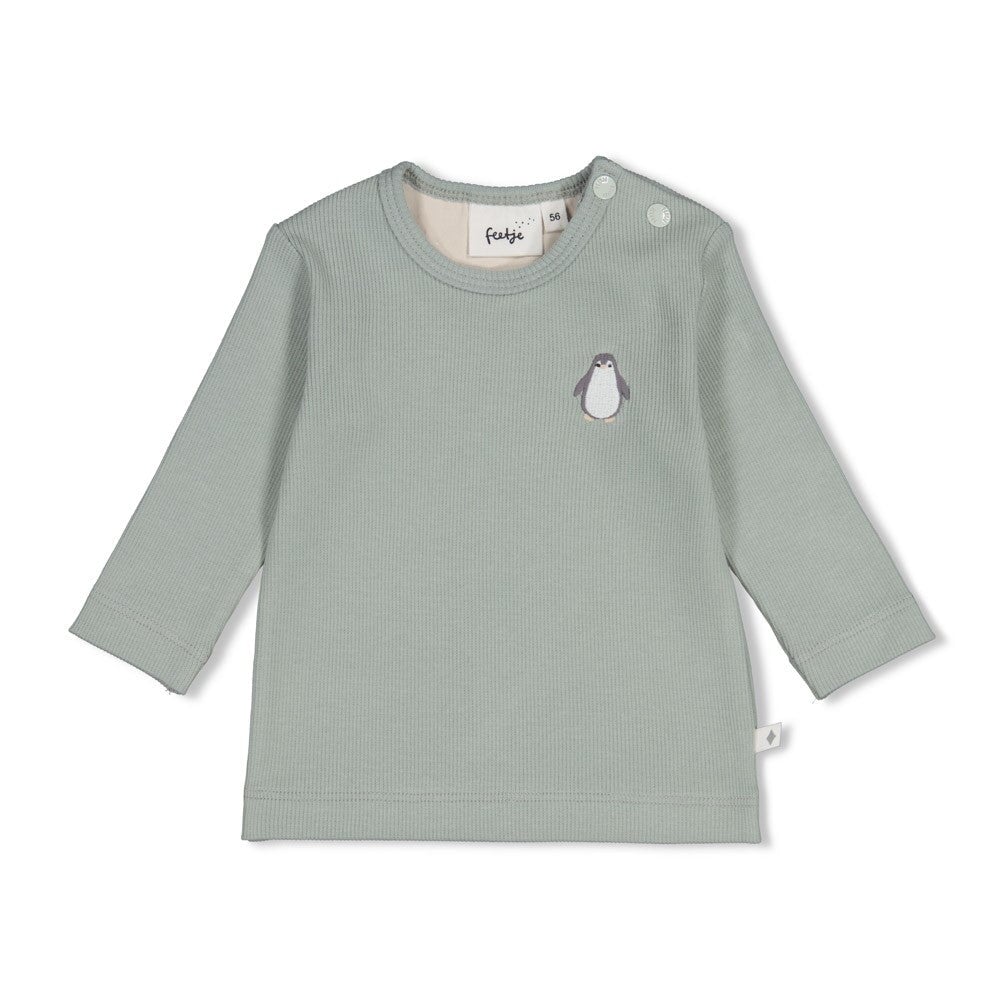 PENGUIN CUDDLES — Organic Cotton Rib Jersey Long-Sleeve Top