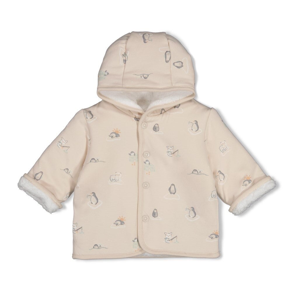 PENGUIN CUDDLES— Reversible Hooded Teddy & Organic Cotton Printed Jacket