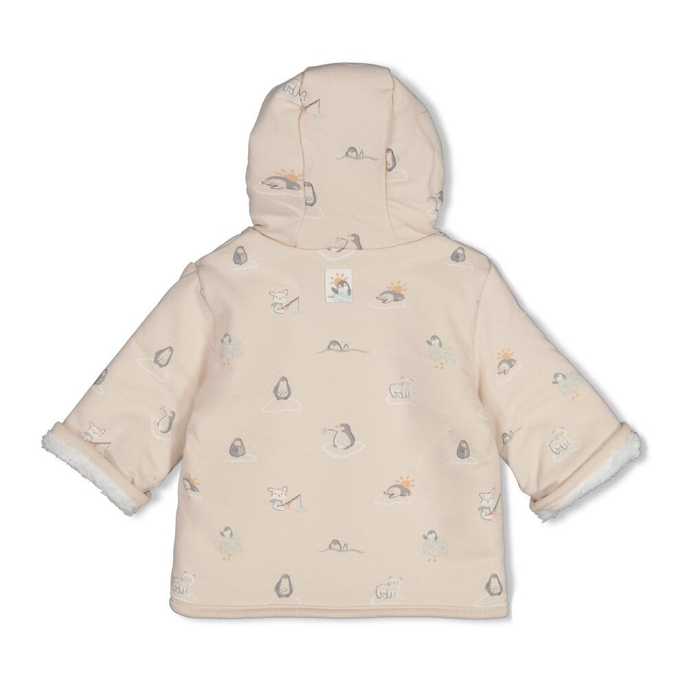 PENGUIN CUDDLES— Reversible Hooded Teddy & Organic Cotton Printed Jacket