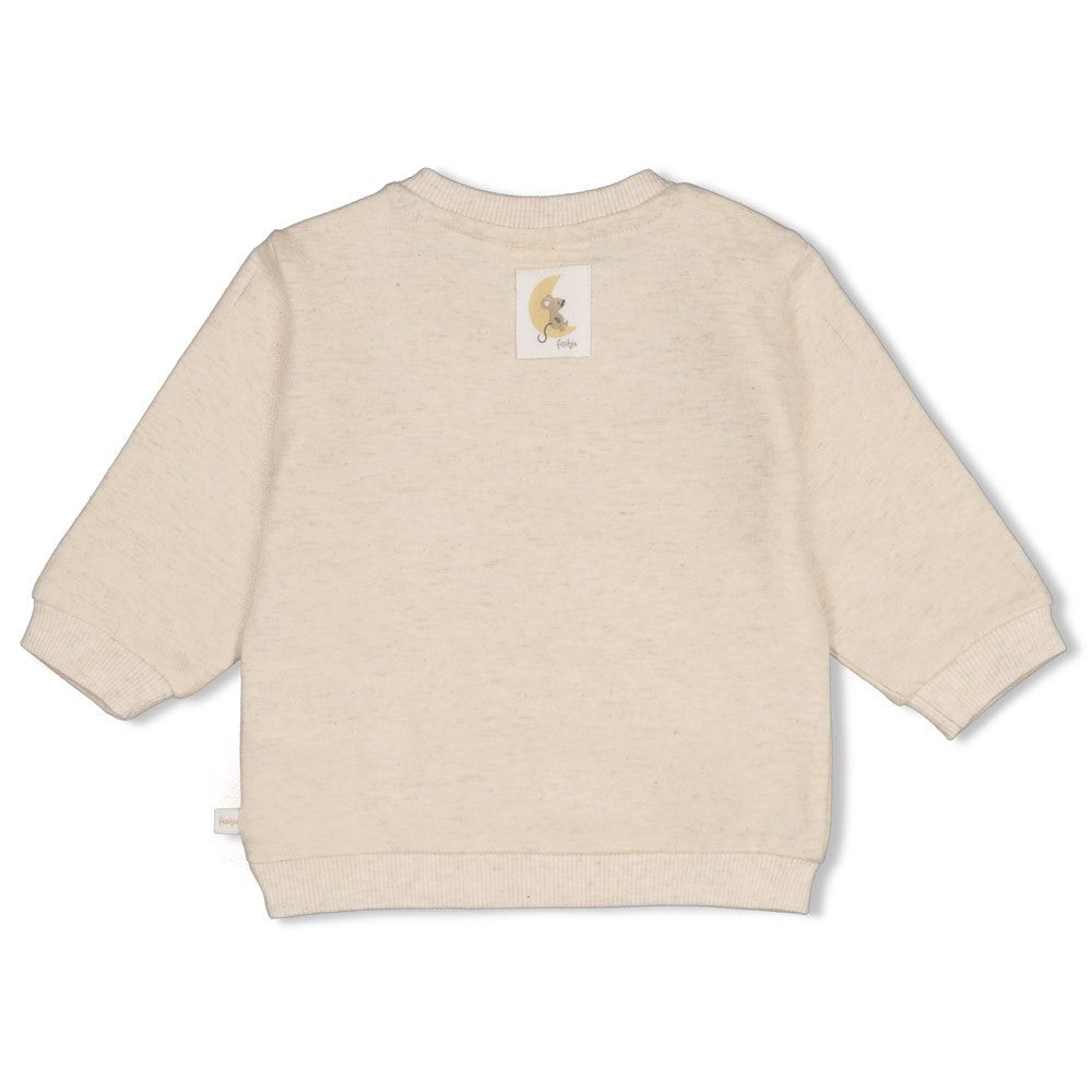 OVER THE MOON FOR YOU - Organic Cotton French Terry Embroidered Sweat Top