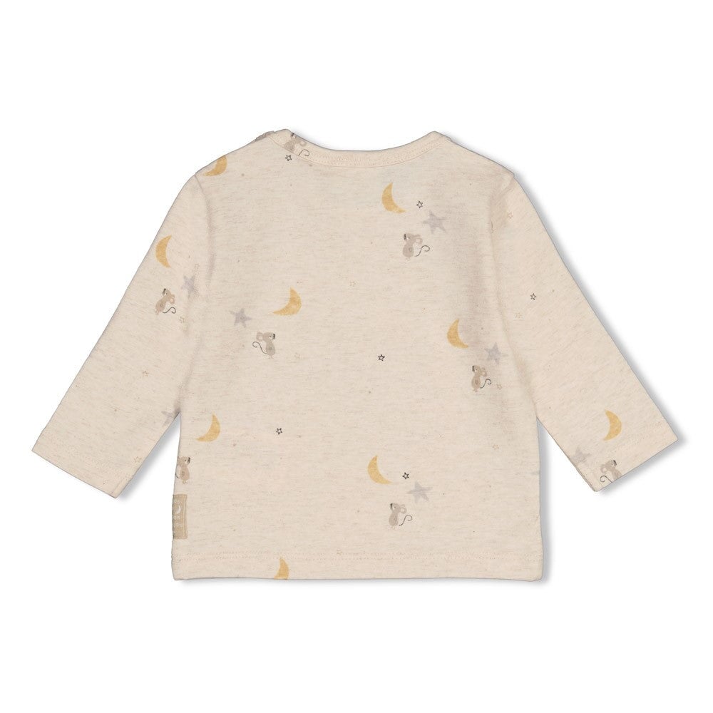 OVER THE MOON FOR YOU -Organic Cotton All-Over Print Long Sleeve Top