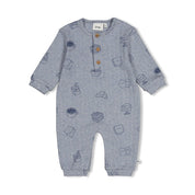 BREAKFAST BUDDY - Organic Cotton Rib Knit All-Over Print Jumpsuit