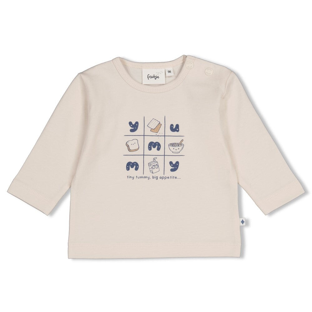 BREAKFAST BUDDY - Organic Cotton YUMMY Tic-Tac-Toe Graphic Long Sleeve Top