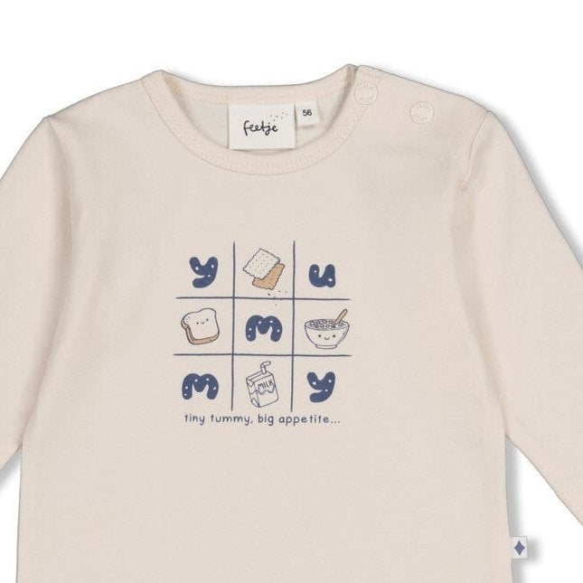 BREAKFAST BUDDY - Organic Cotton YUMMY Tic-Tac-Toe Graphic Long Sleeve Top