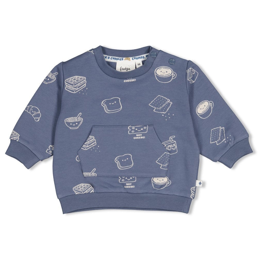 BREAKFAST BUDDY - Organic Cotton French Terry All-Over Print Fashion Sweat Top