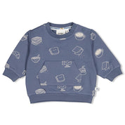 BREAKFAST BUDDY - Organic Cotton French Terry All-Over Print Fashion Sweat Top
