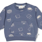 BREAKFAST BUDDY - Organic Cotton French Terry All-Over Print Fashion Sweat Top