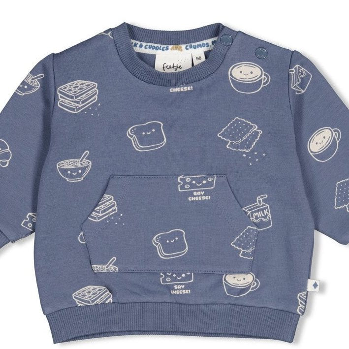 BREAKFAST BUDDY - Organic Cotton French Terry All-Over Print Fashion Sweat Top