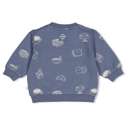 BREAKFAST BUDDY - Organic Cotton French Terry All-Over Print Fashion Sweat Top