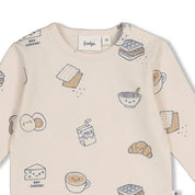 BREAKFAST BUDDY - Organic Cotton All-Over Print Long Sleeve Top