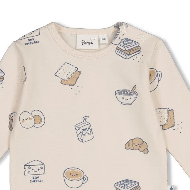 BREAKFAST BUDDY - Organic Cotton All-Over Print Long Sleeve Top