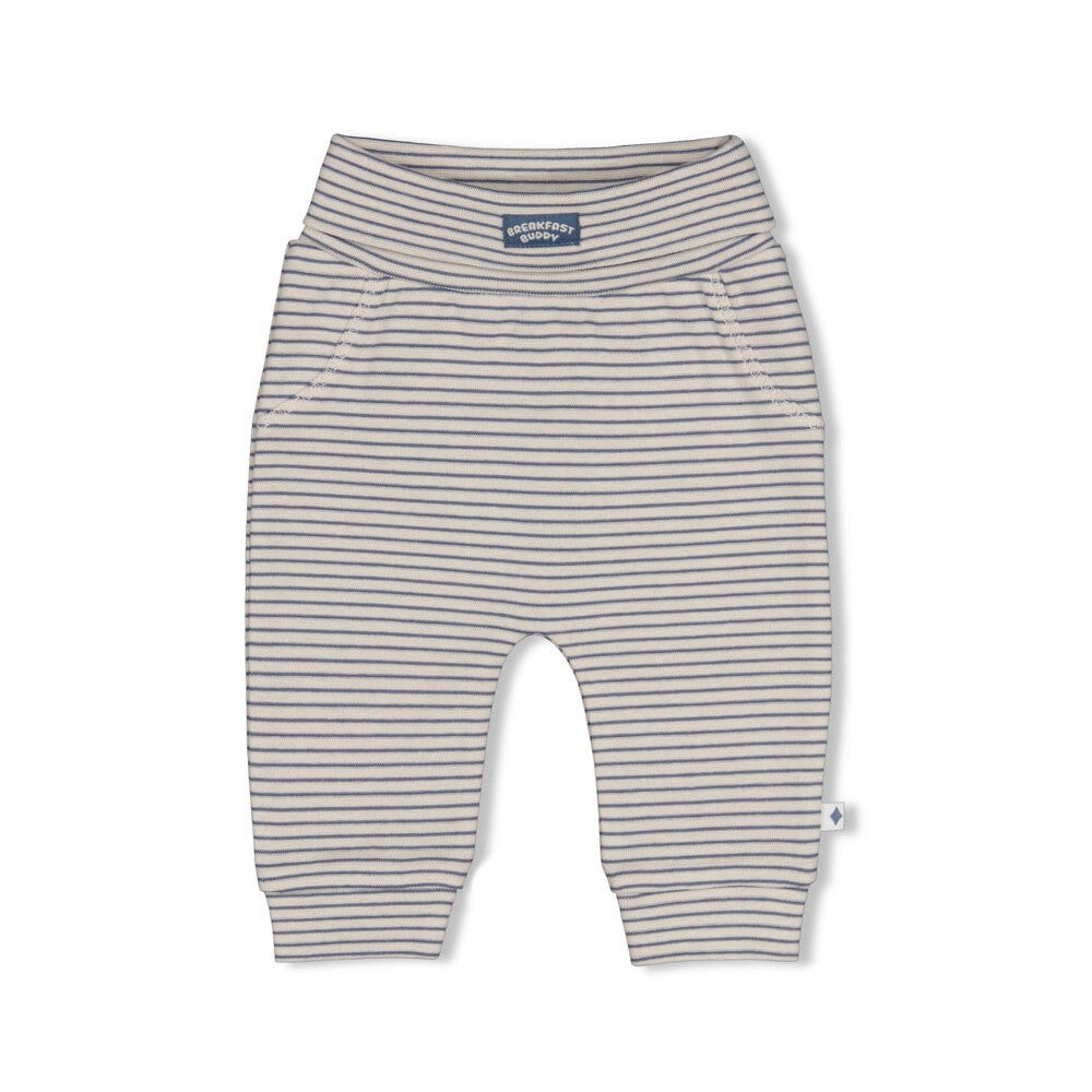 BREAKFAST BUDDY - Organic Cotton Striped Rib Knit Fashion Pants