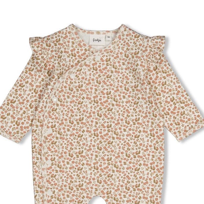 FALL IN LOVE — Organic Cotton Floral Ruffled Coverall